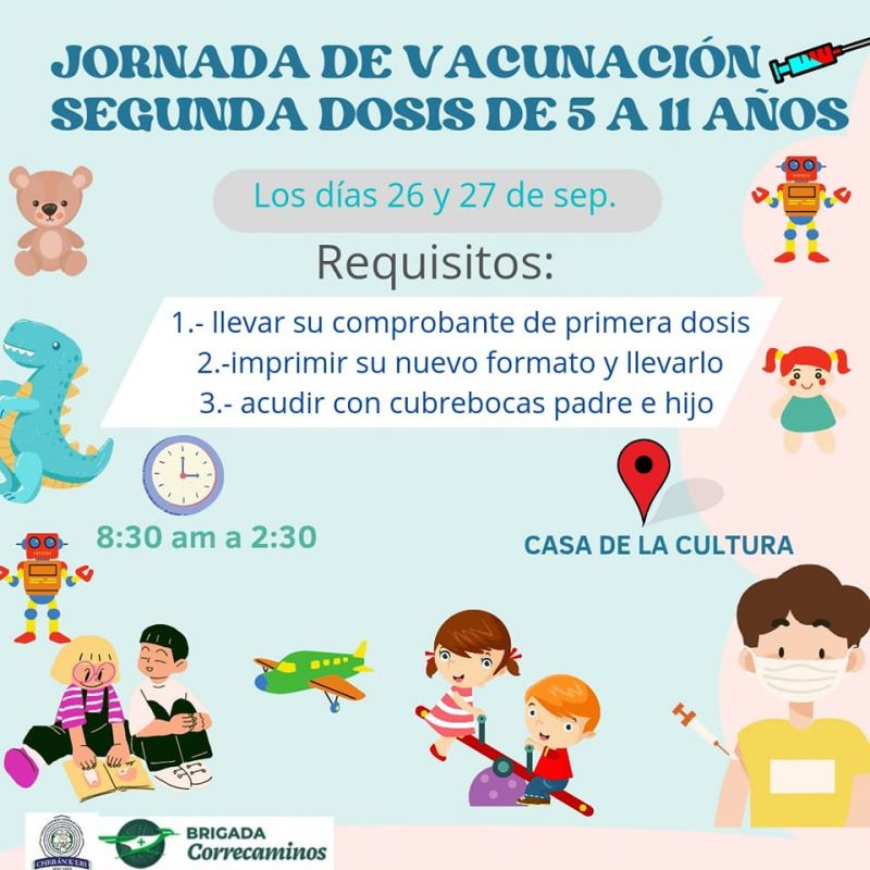 2DA DOSIS DE VACUNACION DE 5 A 11 AÑOS